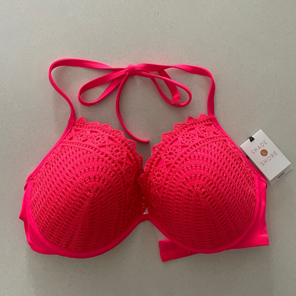 Shade & Shore Target Brand Bikini Swimsuit Top 34DD NWT Coral/Pink